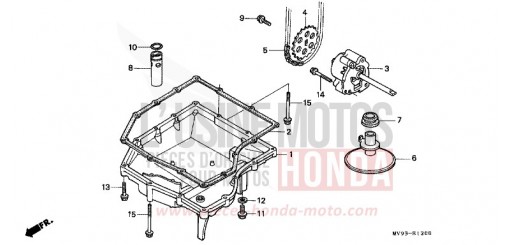 CARTER D'HUILE/POMPE A HUILE CBR600FS de 1995